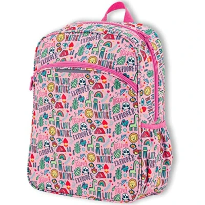 Abbildung von OFITURIA Schulrucksack für Mädchen, Rucksack anpassbar an Trolley, ergonomisch gepolsterte Schultergurte, Kinderrucksack mit Vordertasche und Seitentasche (Discover)