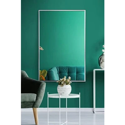 Abbildung von MirrorOutlet The Artus Wandspiegel, Aluminium, 90 x 60 cm, Silberfarben