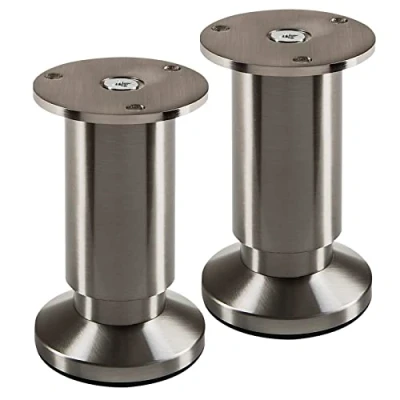 Abbildung von 2 Stück Möbelfüße TERRA Höhe 100 mm Edelstahloptik gebürstet Schrankbeine höhenverstellbar bis max. 15 mm, belastbar 250 kg/je Fuß von SOTECH