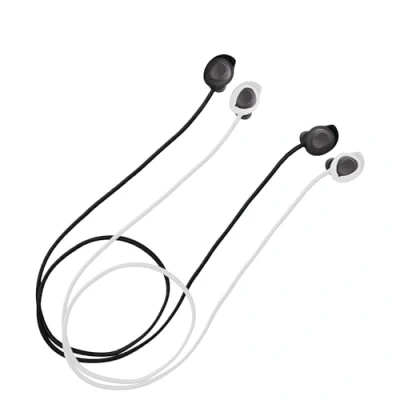 Abbildung von kwmobile 2X Halteband kompatibel mit Samsung Galaxy Buds FE Headphones Kopfhörer Halter Band Strap in Schwarz Weiß