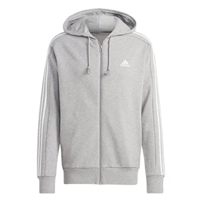 Abbildung von adidas Sportswear Essentials 3STRIPES Sweatjacke Medium grey heather white, Herren, Größe: Medium, white