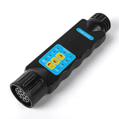 Abbildung von Qiping 13 Poliger Stecker Anhänger Prüfgerät, 12V Anhängerbeleuchtung Steckdose Schaltungen Testgerät Polig für Tester PKW, LKW, Wohnwagen, Wohnmobil