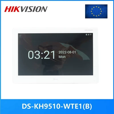Abbildung von Hikvision Pro Series DS KH9510 WTE1 Video intercom system PoE, AC drevet 10.1 LCD monitor. Sort farve