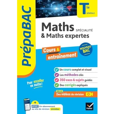 Abbildung von Prépabac Maths (spécialité) &amp; expertes (option) Tle générale Bac 2025: cours, méthodes sujets corrigés (programme de Terminale)