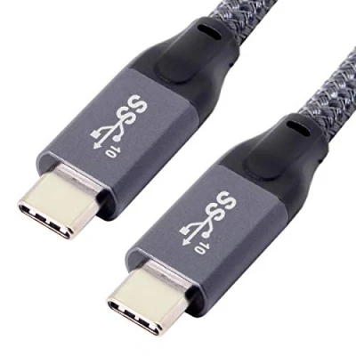 Abbildung von Cablecc 10 GB USB C 3.1 Typ Gen2 Stecker auf Stecker, Daten Video 100 W, mit E Marker für Tablet &amp; Handy Laptop 50cm