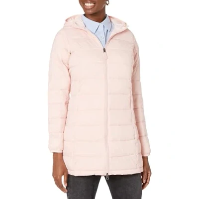 Abbildung von Amazon Essentials Damen Leichter, wasserabweisender Puffermantel mit Kapuze (erhältlich in Übergröße), Hellrosa, M