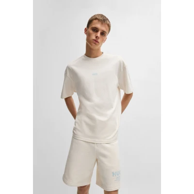 Abbildung von HUGO Nalono Tshirt print, Herren, Größe: Large, Open white