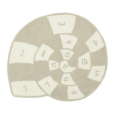 Abbildung von OYOY Mini Nautilus Hopscotch Teppich 100x112 cm, Clay/Offwhite