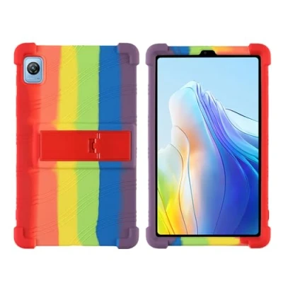 Abbildung von GIOPUEY Hülle Kompatibel mit Blackview Tab 60 Ständer Weiche TPU Silikon Schutzhülle Airbag Sturzschutz Case Colorful