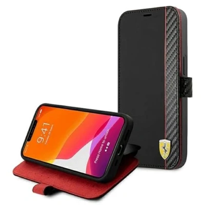 Abbildung von Ferrari FESAXFLBKP13SBK hülle für iPhone 13 Mini 5,4&quot; schwarz On Track Carbon Stripe