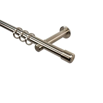 Abbildung von iso design Edelstahl Gardinenstangen 20 mm mit Endstück Kappe, 160 cm