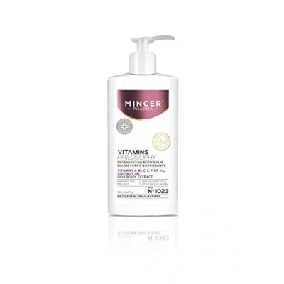 Abbildung von Mincer Pharma Vitamins Philosophy Regenerierender Enhansing Body Balm für Reife Haut mit Goji Beeren Extrakt, Vitaminen A, B, C, E, F, PP, D und Kokosöl 250 ml