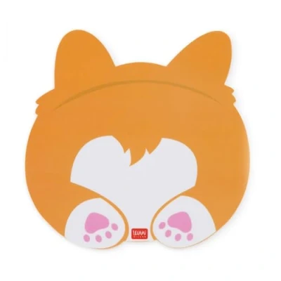 Abbildung von LEGAMI Mauspad mit Staub und blendfreier Oberfläche aus PVC, rutschfeste Gummibasis, Corgi Motiv, 22,3 x 23,3 cm