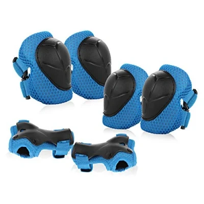 Abbildung von Jim&#039;s Store Knieschoner Kinder Knieschützer Inliner Schützer Inline Skates Schoner Schutzausrüstung Skateboard Set Knie und Ellenbogenschützer