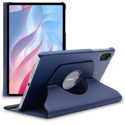 Abbildung von ebestStar Hülle für Honor Pad X9, Drehbar Schutzhülle, PU Lederhülle, Rotierende Ständer Etui, Rotating Case Cover, Dunkelblau