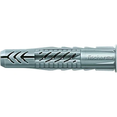 Abbildung von FISCHER 72095 Universaldübel UX 6 x 50 R, Schachtel mit 100 Nylondübeln, Allzweckdübel Rand, für optimalen Halt bei Befestigungen in Beton, Gipskarton, Kalksand Lochstein uvm.