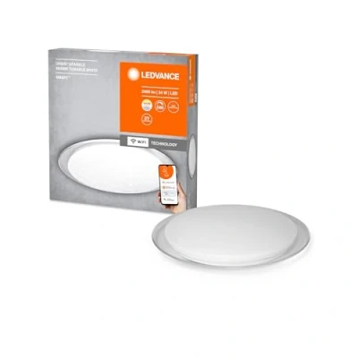 Abbildung von LEDVANCE ORBIS SPARKLE SMART+ WiFi Leuchte Ø 46cm, dimmbare LED Deckenleuchte für den Innenbereich, atemberaubender Glitzereffekt, 24W, einstellbare Farbtemperatur von 2700 6500K, 2500 Lumen, weiß