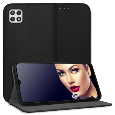 Abbildung von mtb more energy® Schutz Tasche Smart Magnet kompatibel mit Samsung Galaxy A22 5G (SM A226) schwarz Bookstyle Klapp Cover Hülle Wallet Case