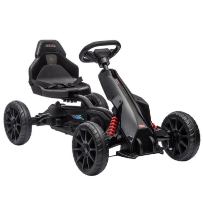 Abbildung von HOMCOM Go Kart Kinderfahrzeug mit verstellbarem Sitz, Tretfahrzeug, Tretauto Handbremse, Kinderspielzeug