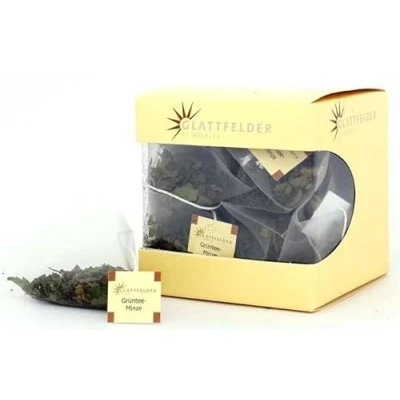 Abbildung von Glattfelder St. Moritz, Schweiz Organic Minzgrüner Tee (Chinesischer Bio Grüntee mit marokkanischer Minze) 2 x 15 Teebeutel (30 Pyramide Teebeutel)