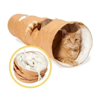 Abbildung von PiuPet® Katzentunnel I 1,20m Faltbarer Spieltunnel für Katzen Katzenspielzeug Tunnel Cat Katze