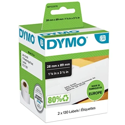 Abbildung von DYMO Authentic LW Adressetikett Weiß (28 x 89 mm) 2 Rollen