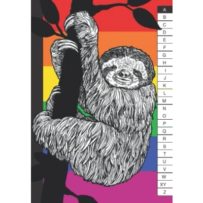 Abbildung von Passwort Buch &quot;Faultier &quot; Mit ABC Register DIN A5 Regenbogen: Platz Für 400 Passwörter Alphabetischem Index