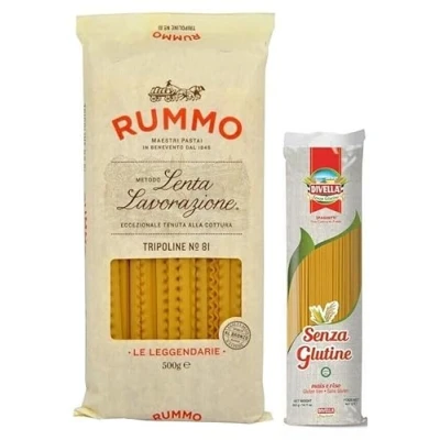 Abbildung von 12er Pack Rummo Pasta Tripoline N81,Italienische Nudeln aus Hartweizengrieß,500g + 1er Kostenlos Divella Glutenfreie Spaghetti 400g