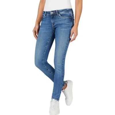 Abbildung von Pepe Jeans Damen Low Waist Skinny PL204583 Jeans, Blue (Denim XW6), 28W / 30L