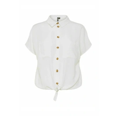 Abbildung von Pieces Kurzarm Pcpia Hemdbluse, Damen, Größe: XS, Bright white
