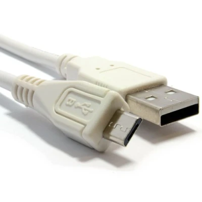 Abbildung von HQ Abgeschirmtes USB 2,0 A Zum Mikro B Daten und Ladekabel Kabel Weiß 5 m [5 Meter/5m]