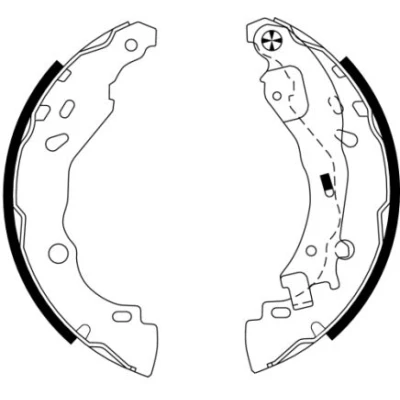 Abbildung von TEXTAR 91061600 Bremsbacken 203,2 39 mit Handbremshebel CITROËN: C3 I Schrägheck, C2 Pluriel, LANCIA: Ypsilon II