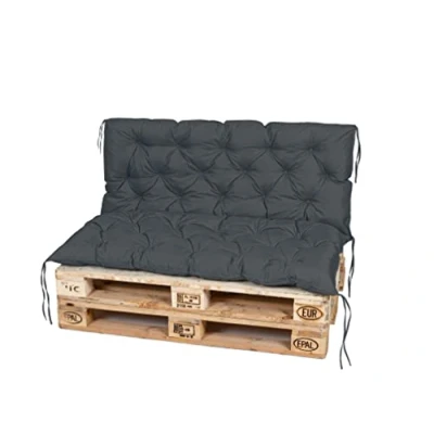 Abbildung von TexDeko Palettenkissen Garden Palettenauflage mit Rückenlehne gesteppt, (Sitzfläche 120x60cm + 120x50cm)