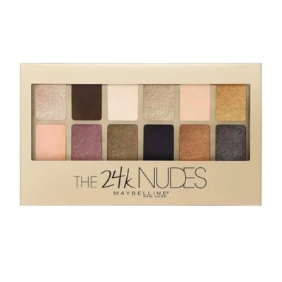 Abbildung von Maybelline The 24 Karat Nudes Palette, Lidschattenpalette, 12 perfekt aufeinander abgestimmte Farbnuancen, mit metallischem Schimmer, für vielseitige Looks