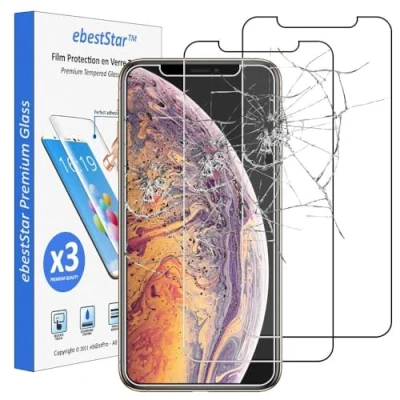 Abbildung von ebestStar kompatibel mit iPhone XS Max Panzer Schutz Glas (x3 Stück) Schutzfolie, 9H gehärte Schutzglas, HD Displayschutz, Ultrabeständig