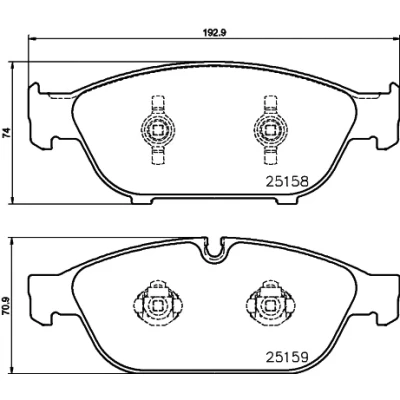 Abbildung von HELLA 8DB 355 016 031 Bremsbelagsatz für Verschleißwarnanzeiger vorbereitet AUDI: A8 D4, A6 C7 Avant, Limousine