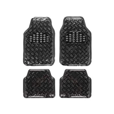 Abbildung von BCCORONA ALF10131 Aluminium Gummi Teppich, 4 Stück, Schwarz, Nero