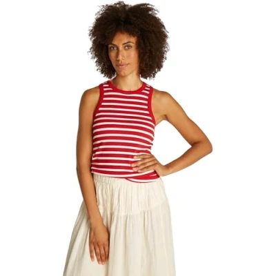 Abbildung von Tommy Hilfiger SLIM TANK Top, Damen, Größe: XS, Primary red/ecru