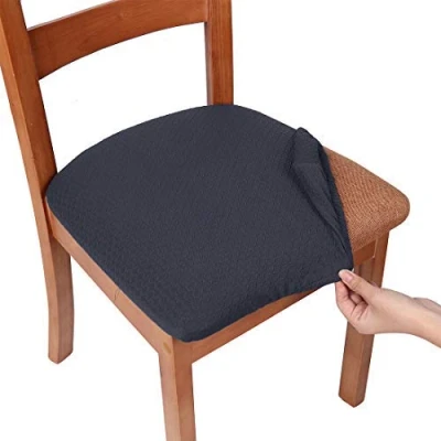Abbildung von Homaxy Stuhlbezug Sitzfläche Samt Weich Sitzbezug Stuhl Stretch sitzbezüge für Esszimmerstühle Abwaschbar Schonbezug Hussen Stühle 4er Set, Dunkelgrau