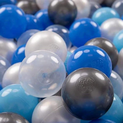Abbildung von KiddyMoon 700 ∅ 7Cm Kinder Bälle Spielbälle Für Bällebad Baby Plastikbälle Made In EU, Perle/Blau/Babyblau/Transparent/Silbern