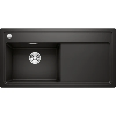 Abbildung von BLANCO ZENAR XL 6 S Granitspüle aus SILGRANIT schwarz Einbauart: Einbau von Oben Hauptbecken links für 60 cm breite Unterschränke Großes Becken Reinigungsfreundliche Öberfläche