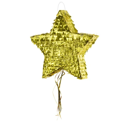 Abbildung von Piñata 42,5x44,5x9cm Stern Party Dekoration zum Befüllen Partyspiele für Kindergeburtstag Geburtstag Babyparty Hochzeit Geburtstagsdeko Partydeko &amp; Partyzubehör Gold