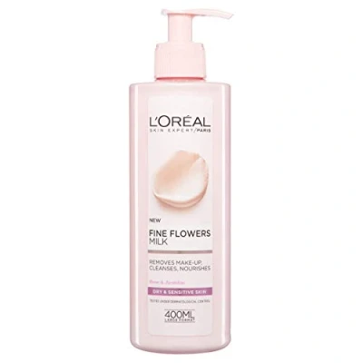 Abbildung von L&#039;Oreal Paris Feine Blumen Reinigungsmilch Lotion Make up Entferner trockene empfindliche Haut 400 ml