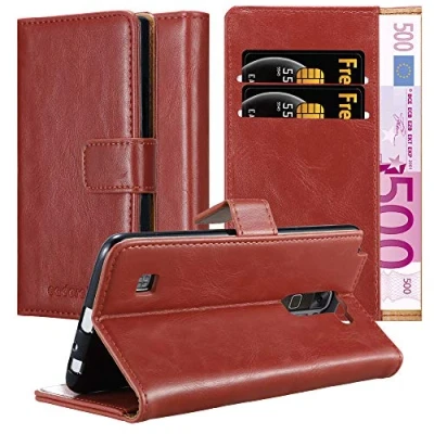 Abbildung von Cadorabo Hülle kompatibel mit LG Stylus 2 aus Premium Kunst Leder Flip Klappbare Stoßfeste Magnetische [Standfunktion] [Kartenfächern] Cover für Tasche in Rot
