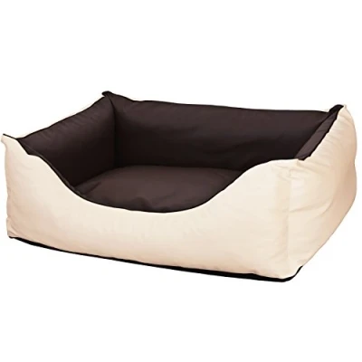 Abbildung von CopcoPet Rocco Orthopädisches Visco Hundebett Hundesofa Wendebett Kunstleder L/XL 100x80cm Braun Beige
