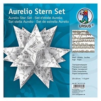Abbildung von Ludwig Bähr Faltblätter Aurelio Stern Noten schwarz 115g/qm 20x20cm