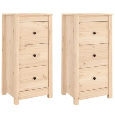 Abbildung von vidaXL 2X Sideboard mit Schubladen Kommode Anrichte Schrank Beistellschrank Mehrzweckschrank Schubladenschrank 40x35x80cm Massivholz Kiefer