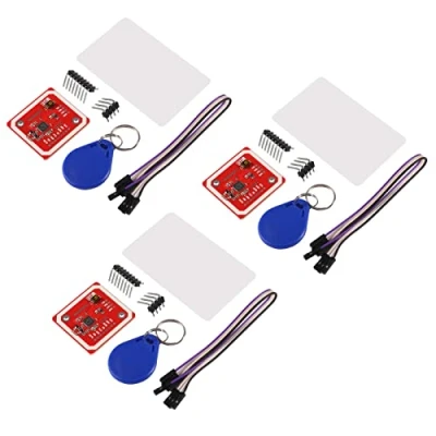 Abbildung von ALMOCN PN532 NFC NXP RFID Modul V3 Kit Nahfeldkommunikationslesermodul I2C SPI HSU mit S50 weißer Karte, Schlüsselkarte für Arduino Raspberry Pi DIY Smartphone Android Handy 3 Stück