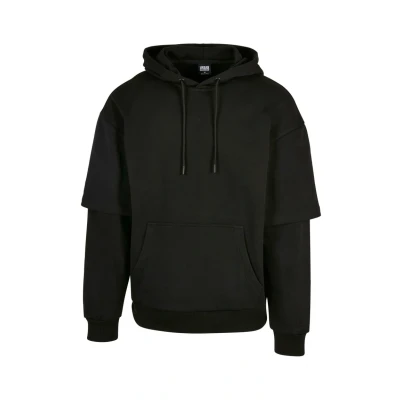 Abbildung von Urban Classics Doublesleeve Kapuzenpullover, Herren, Größe: Medium, Black