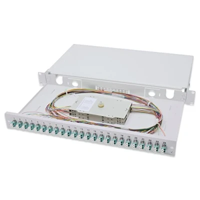 Abbildung von DIGITUS LWL Spleißbox 24 Kupplungen LC OM3 1HE 19 Zoll Multi Mode Duplex Mit Spleiß Kassette Rack Einbau